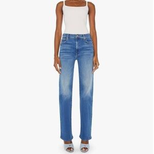 MOTHER Denim The Rambler Zip Sneak Jeans in Lhasa Love‎ Straight leg Size 32 NWT